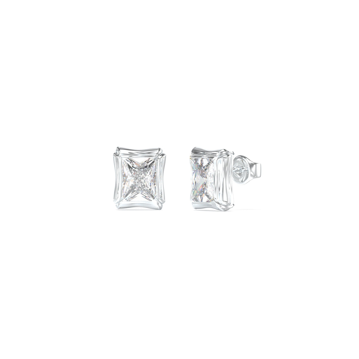 Silver earrings, luxury design, GUESS JEWELS JEWELRY Mod. JUBE05174JWRHT-U, elegant accessory for women.