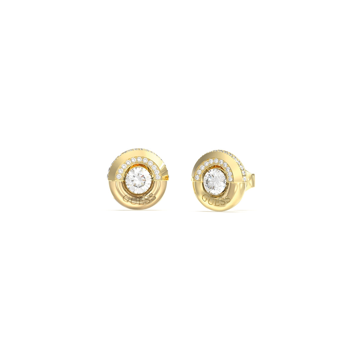 GUESS JEWELS JEWELRY Mod. JUBE05380JWYGT-U gold and diamond stud earrings