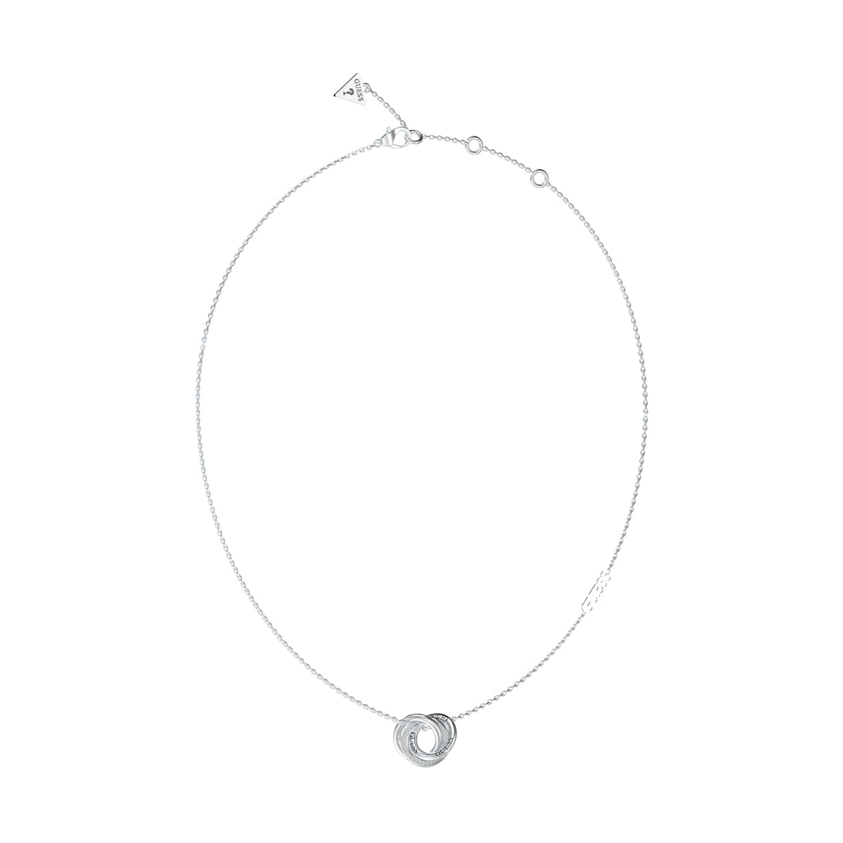 GUESS JEWELS JEWELRY Mod. JUBN04062JWRHT-U silver necklace with circular pendant.