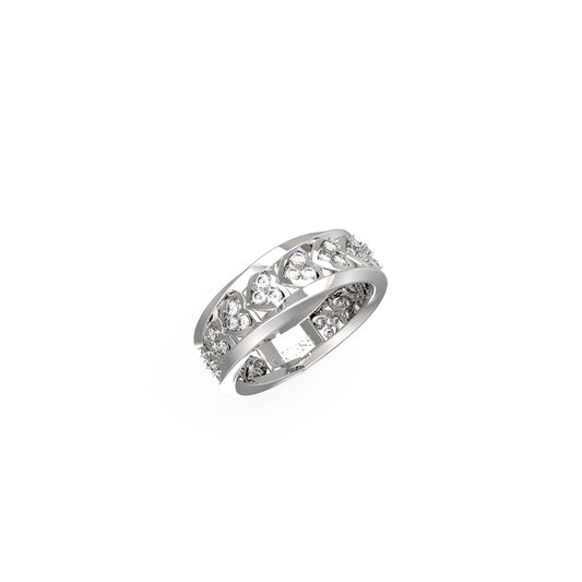 GUESS JEWELS JEWELRY Mod. JUBR04605JWRH54 silver ring with crystal detailing