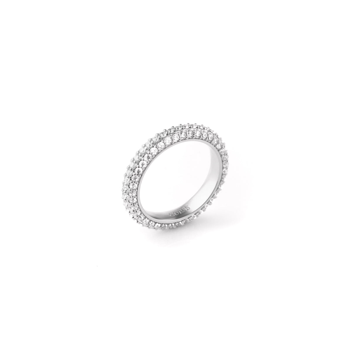 Diamond-studded ring from GUESS JEWELS JEWELRY Mod. JUBR04672JWRH56 collection, featuring a sparkling, elegant design.