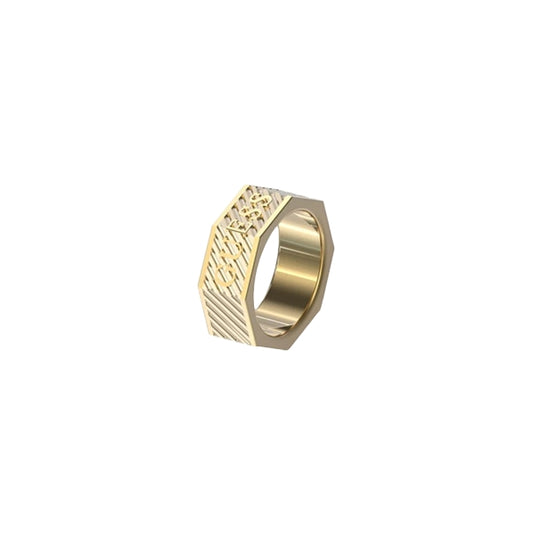 GUESS JEWELS JEWELRY Mod. JUMR03030JWYG64 gold ring with geometric design