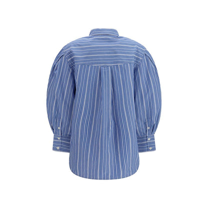 Ganni Blue Cotton Pattern Shirt