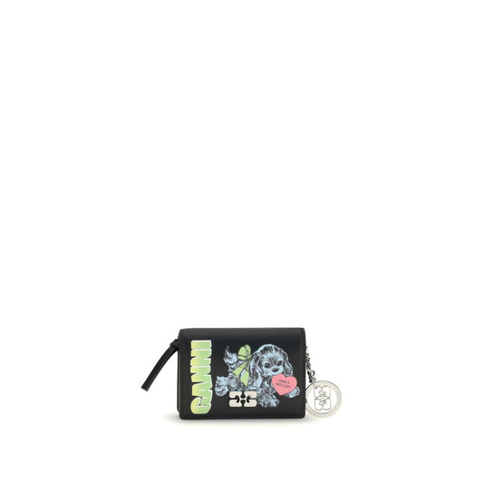 Ganni GANNI CARD HOLDER WITH FLAP BLUE DOG GAA7042099BB