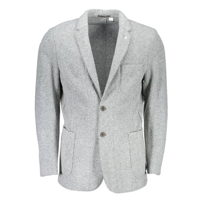 Gant Gray Polyester And Wool Blazer1728,67400106144,Blazers - Suits & Blazers - Clothing,Clothing,Gant,Gray,IT48 | M,Men,New with tags,Suits & Blazers - Clothing