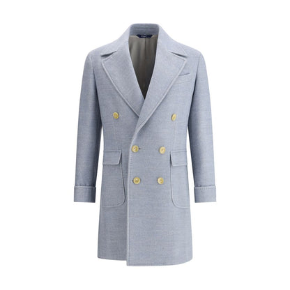 Gi Capri Light Blue Fleece Wool Coat