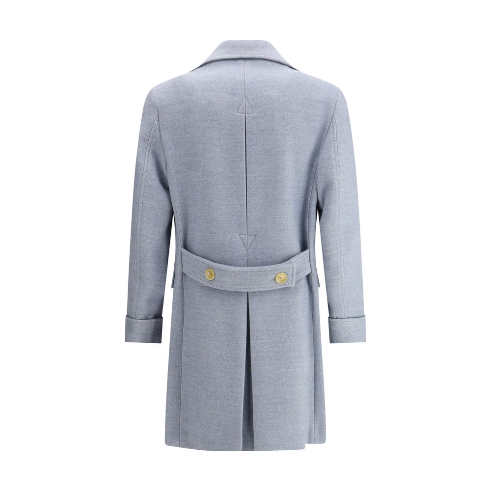 Gi Capri Light Blue Fleece Wool Coat