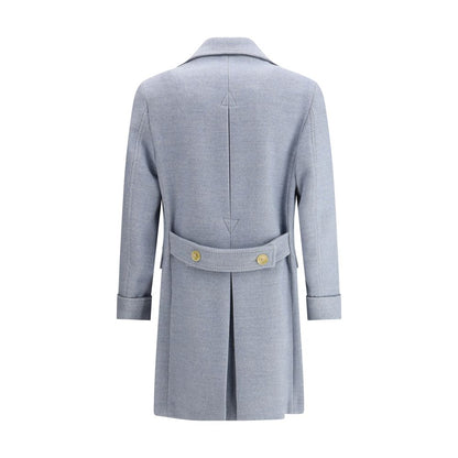 Gi Capri Light Blue Fleece Wool Coat