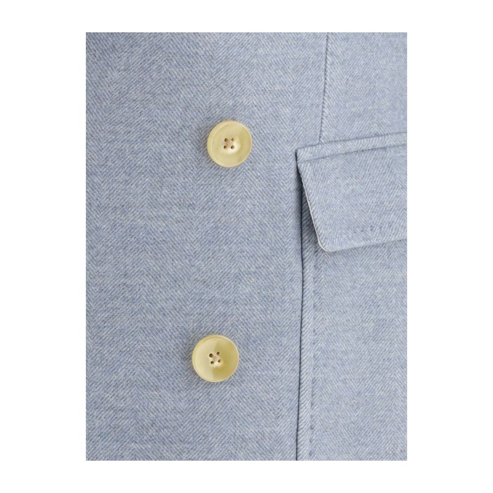Gi Capri Light Blue Fleece Wool Coat