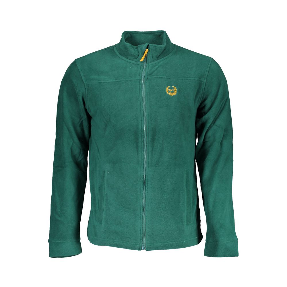 Gianmarco Venturi Green Polyester Sweatshirt with long sleeves, 2 pockets, zip closure, and embroidery logo.