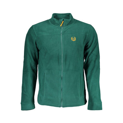 Gianmarco Venturi Green Polyester Sweatshirt with long sleeves, 2 pockets, zip closure, and embroidery logo.
