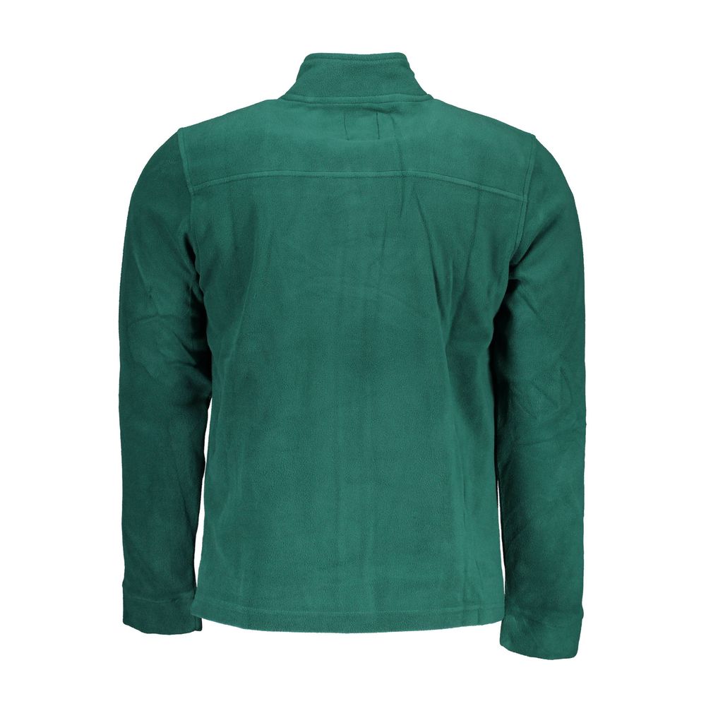 Gianmarco Venturi Green Polyester Sweatshirt with long sleeves, 2 pockets, zip, and embroidered logo.