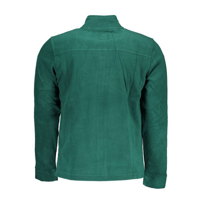 Gianmarco Venturi Green Polyester Sweatshirt with long sleeves, 2 pockets, zip, and embroidered logo.