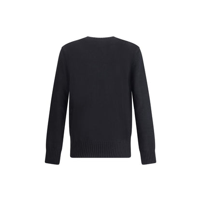 Back view of Givenchy Black Cotton Sweatshirt with ribbed hem and classic refined design.