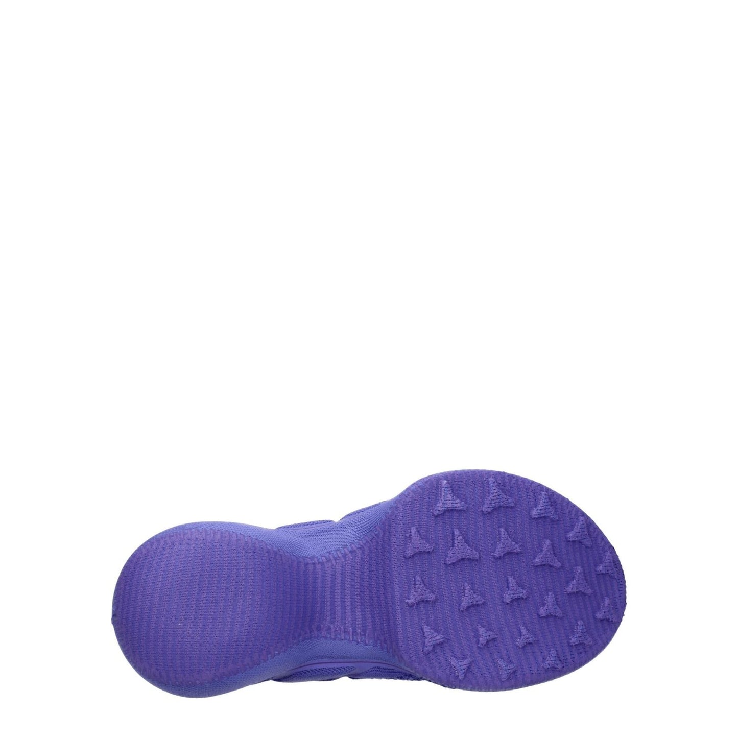 Sole view of Givenchy Purple Fabric Slip-On Loafers showing fabric texture and unique pattern.