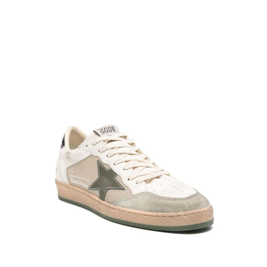 Golden Goose Ball Star sneakers, light beige leather, lace-up with padded ankle, removable insole, 2cm heel, rubber sole