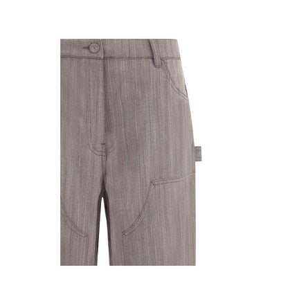 Golden Goose Brown Fleece Wool Casual Pants with utility touches and side work pocket.