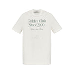 Golden Goose T-shirts and Polos White with graphic print and metallic star embellishments, crew neck cotton shirt.