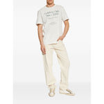 Golden Goose T-shirts and Polos White cotton crew neck with graphic print and metallic star embellishments