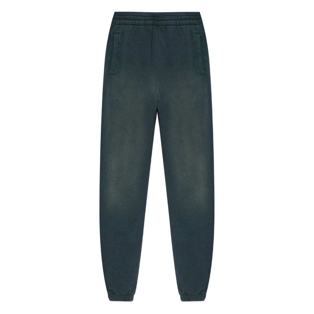 Golden Goose Trousers Black with blue waistband, two side pockets, rear patch pocket, embroidered logo, cotton sweatpants.