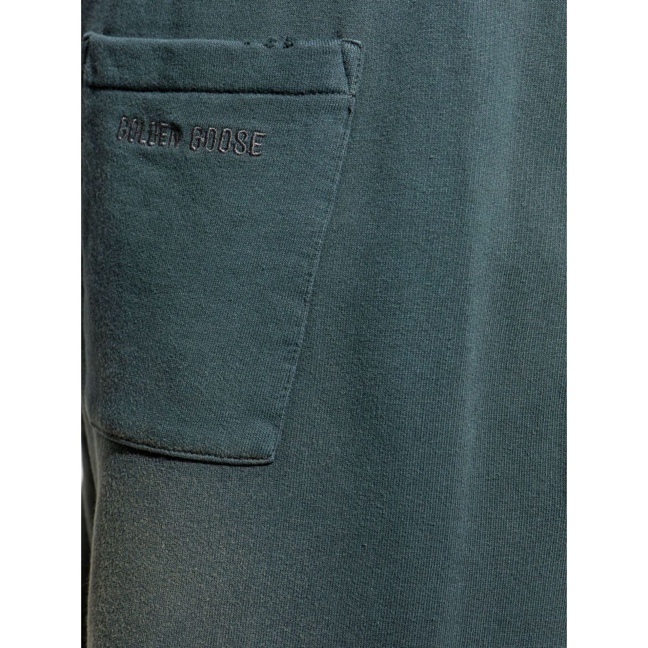 Golden Goose Trousers Black showing rear patch pocket with embroidered logo.