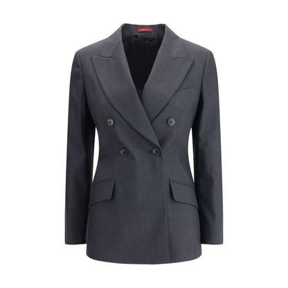 Gucci Gray Wool Clothing - Double-breasted wool blazer with spear lapels and welt flap pockets, ideal for formal occasions.
