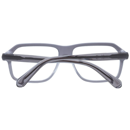 Guess Gray Plastic Glasses (Frames), full-rim rectangle style for men, 55-14-145 size, grey plastic frame, demo lenses included, branded case.