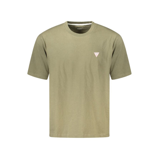 Guess Jeans Green Cotton T-Shirt - Oversized, crew neck, short sleeve, organic cotton, logo on front