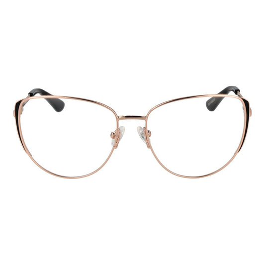 Guess Rose Gold Women Glasses Frame with full-rim metal design and butterfly style.