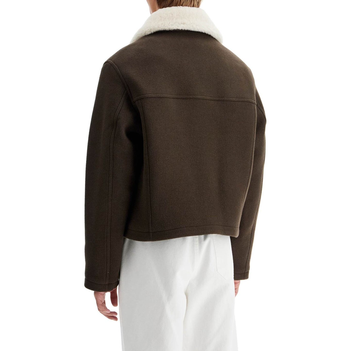 Ami Alexandre Matiussi boxy shearling jacket with collar Vests Ami Alexandre Matiussi