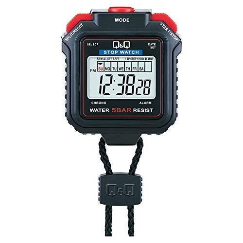 Q&Q Mod. STOPWATCH with 59.50 mm plastic case, quartz movement, and official box packaging