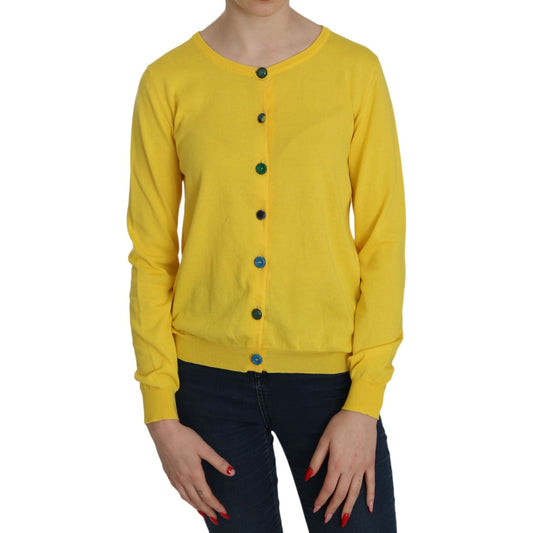 Jucca Radiant Yellow Cotton Sweater yellow-cotton-buttonfront-long-sleeve-sweater IMG_0017-15c5c02c-fd0.jpg
