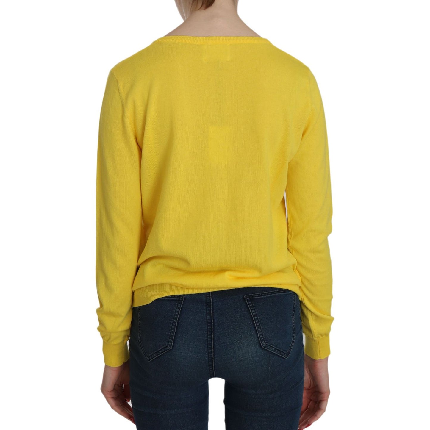 Jucca Radiant Yellow Cotton Sweater yellow-cotton-buttonfront-long-sleeve-sweater IMG_0020-83f0c853-8ce.jpg