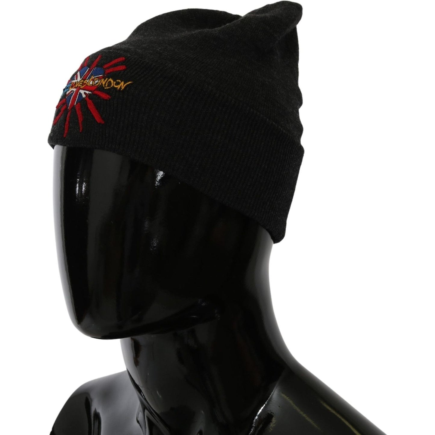 Chic Gray Beanie with Exclusive Embroidery Dolce & Gabbana