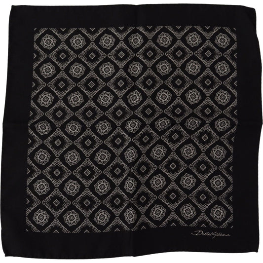 Dolce & Gabbana | Elegant Geometric Silk Square Scarf| McRichard Designer Brands   