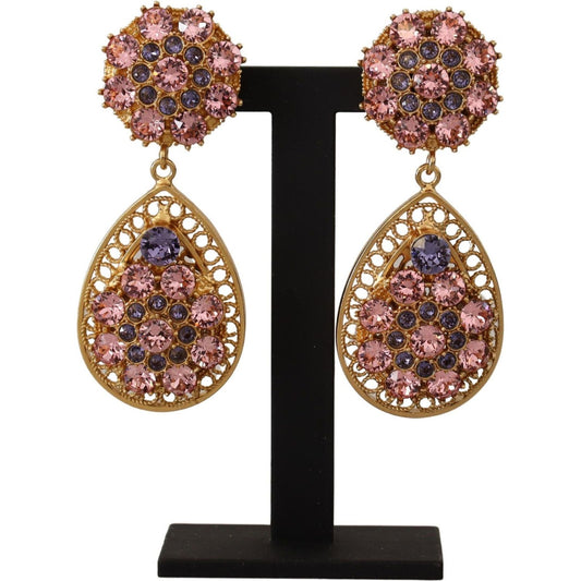 Baroque Multicolor Crystal Dangle Earrings Dolce & Gabbana