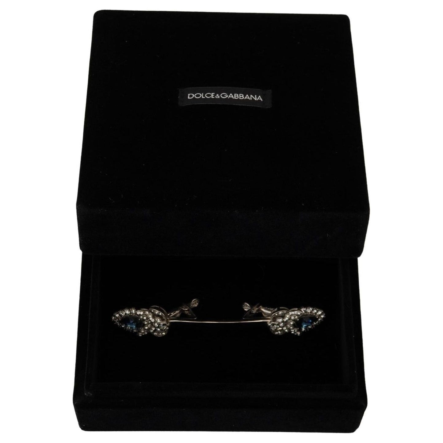 Elegant Sterling Silver Glass Brooch Dolce & Gabbana