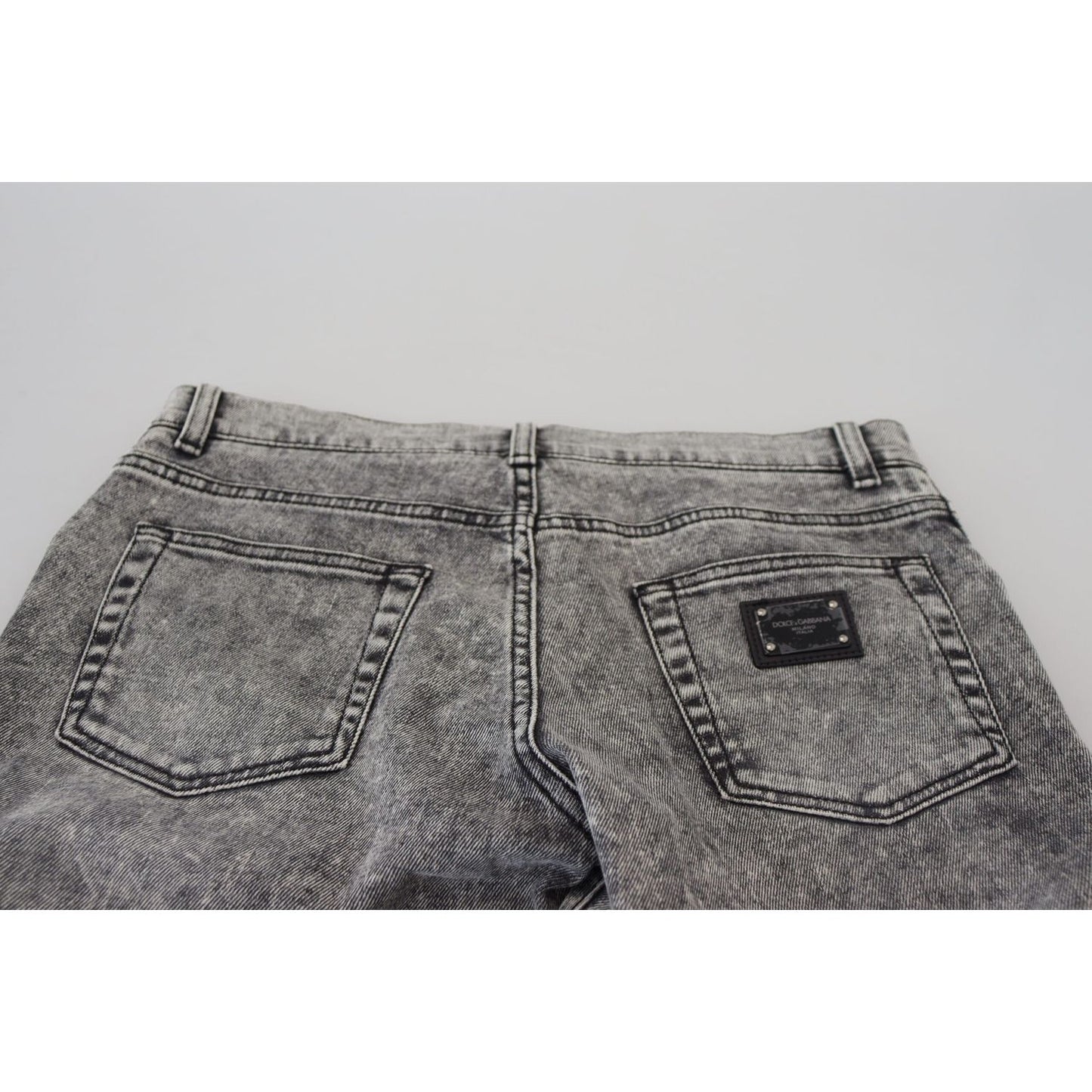 Dolce & Gabbana Elegant Grey Skinny Jeans grey-washed-cotton-slim-fit-men-denim-jeans