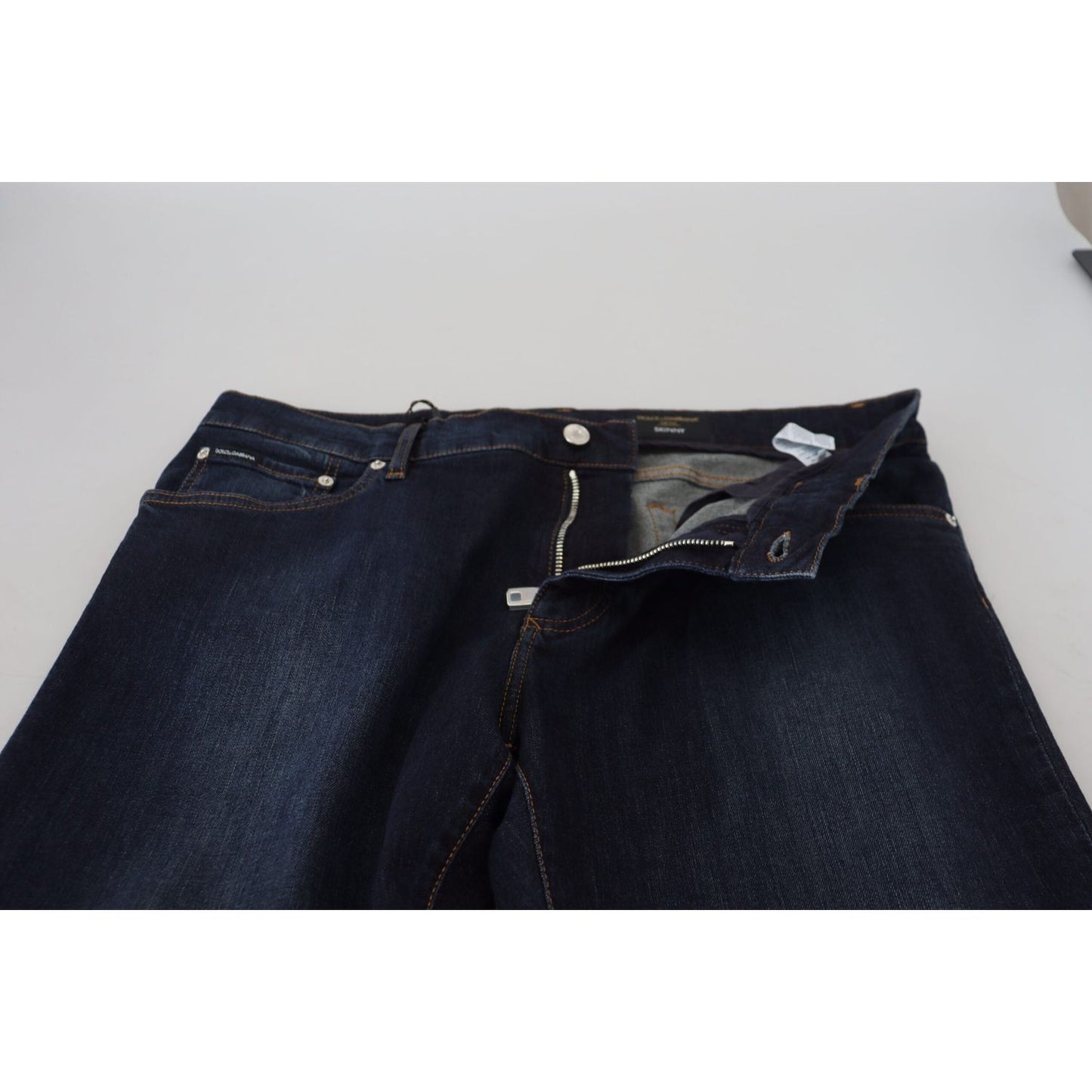 Dolce & Gabbana Sleek Skinny Jeans in Dark Blue dark-blue-cotton-stretch-skinny-denim-jeans