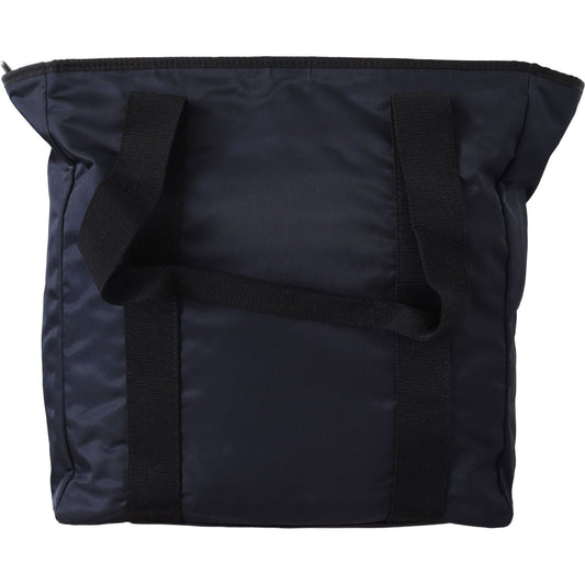 Versace | Elegant Blue Nylon Tote Bag| McRichard Designer Brands   