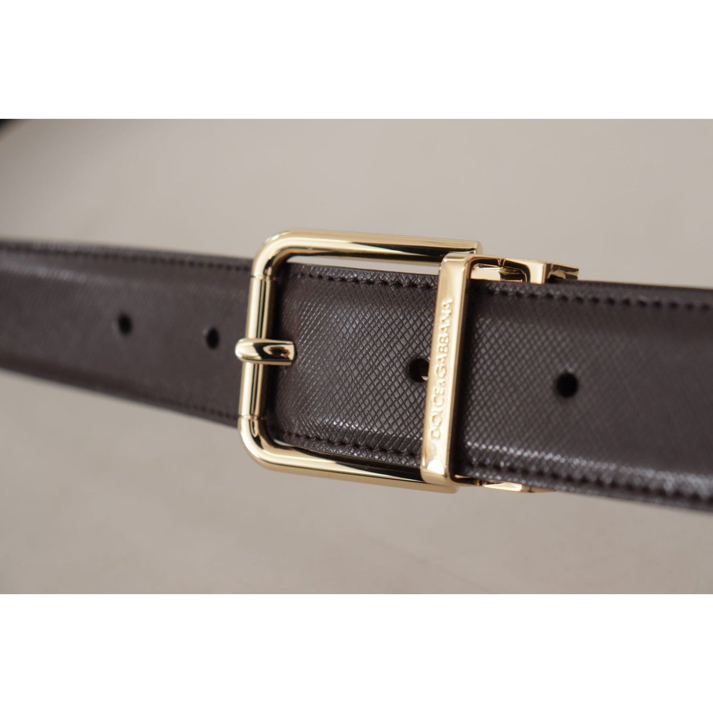 Elegant Leather Logo Engraved Belt