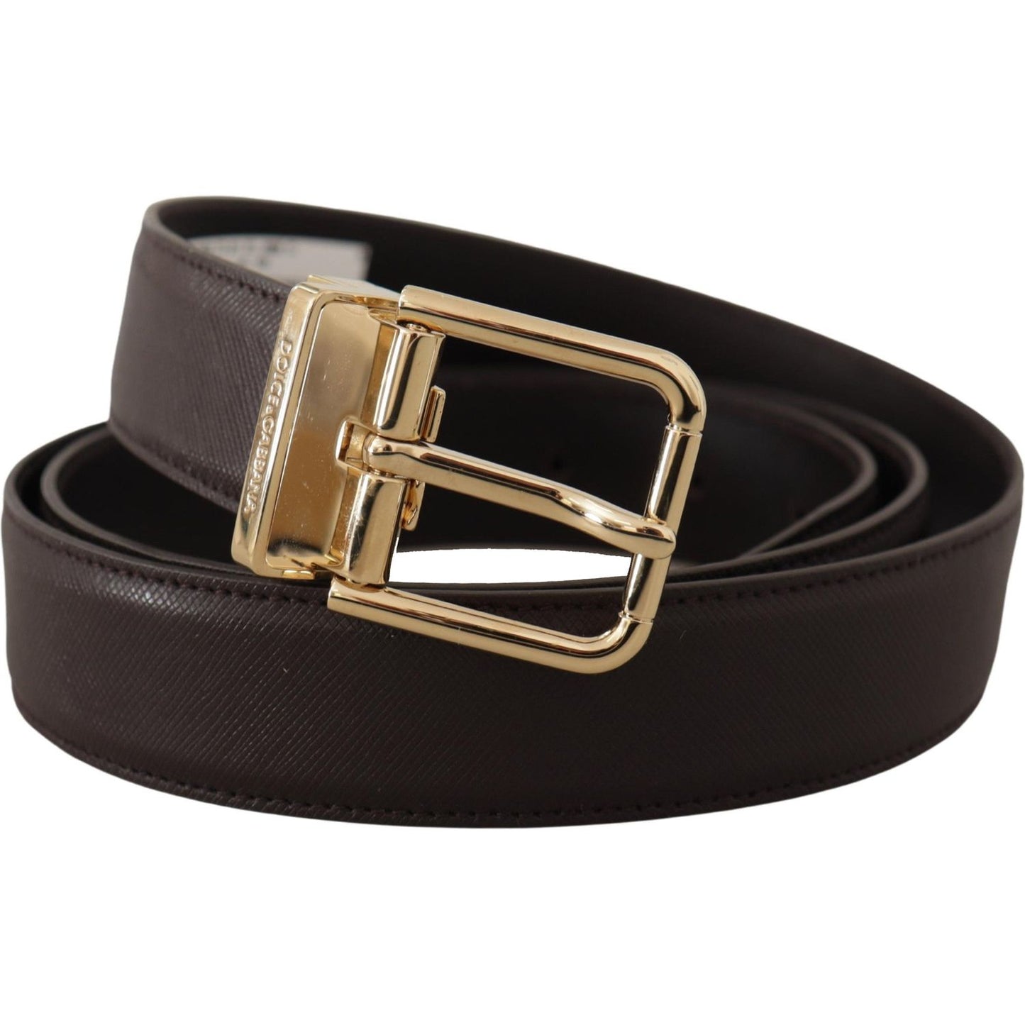 Elegant Leather Logo Engraved Belt