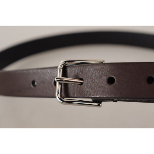 Elegant Leather Belt with Metal Buckle Dolce & Gabbana