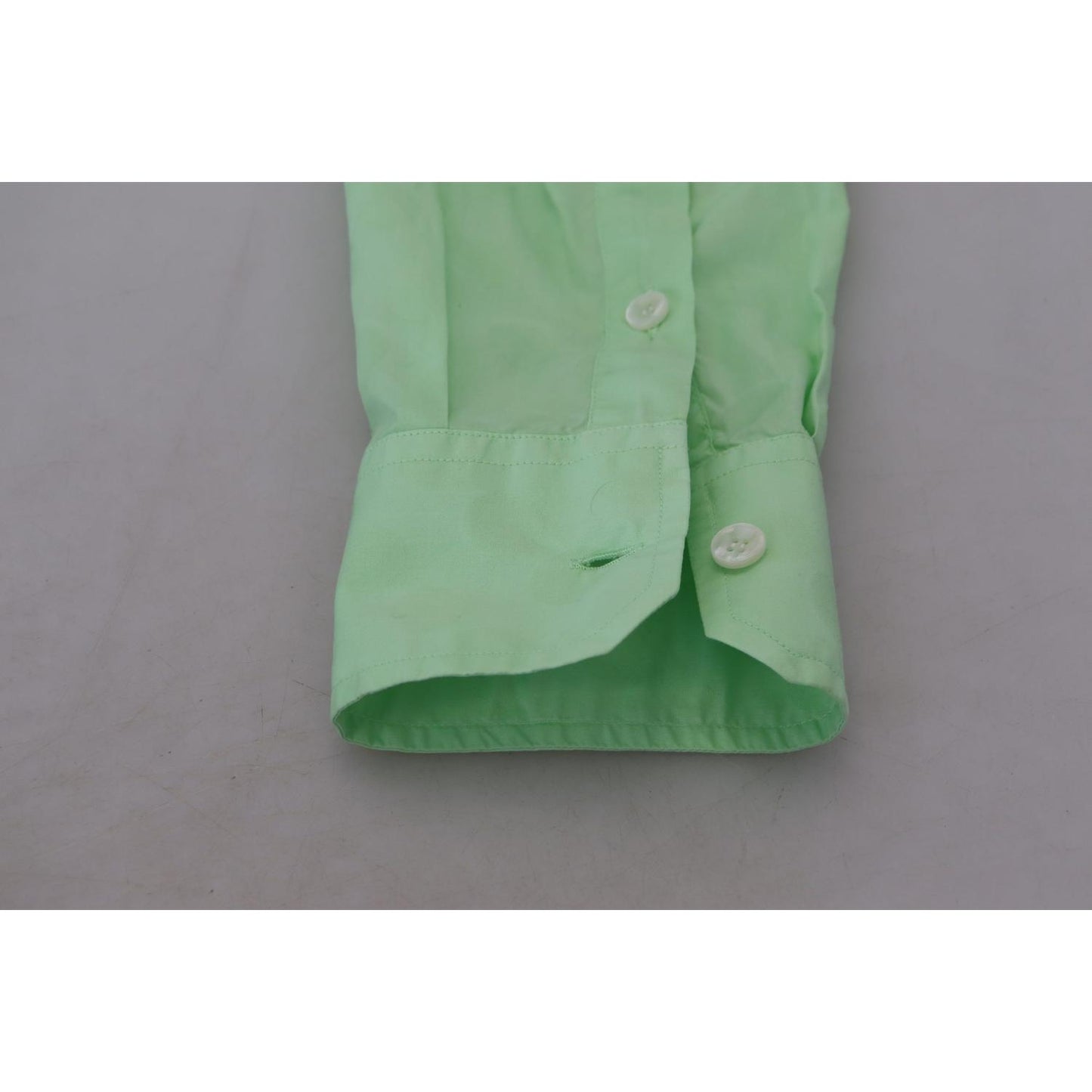 Dolce & Gabbana Mint Green Slim Fit Casual Button-Down Shirt mint-green-long-sleeves-button-down-shirt