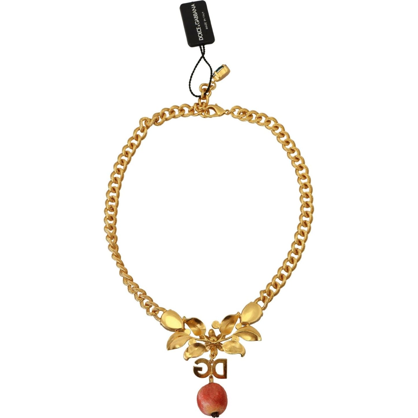Elegant Gold-Tone Floral Fruit Necklace Dolce & Gabbana