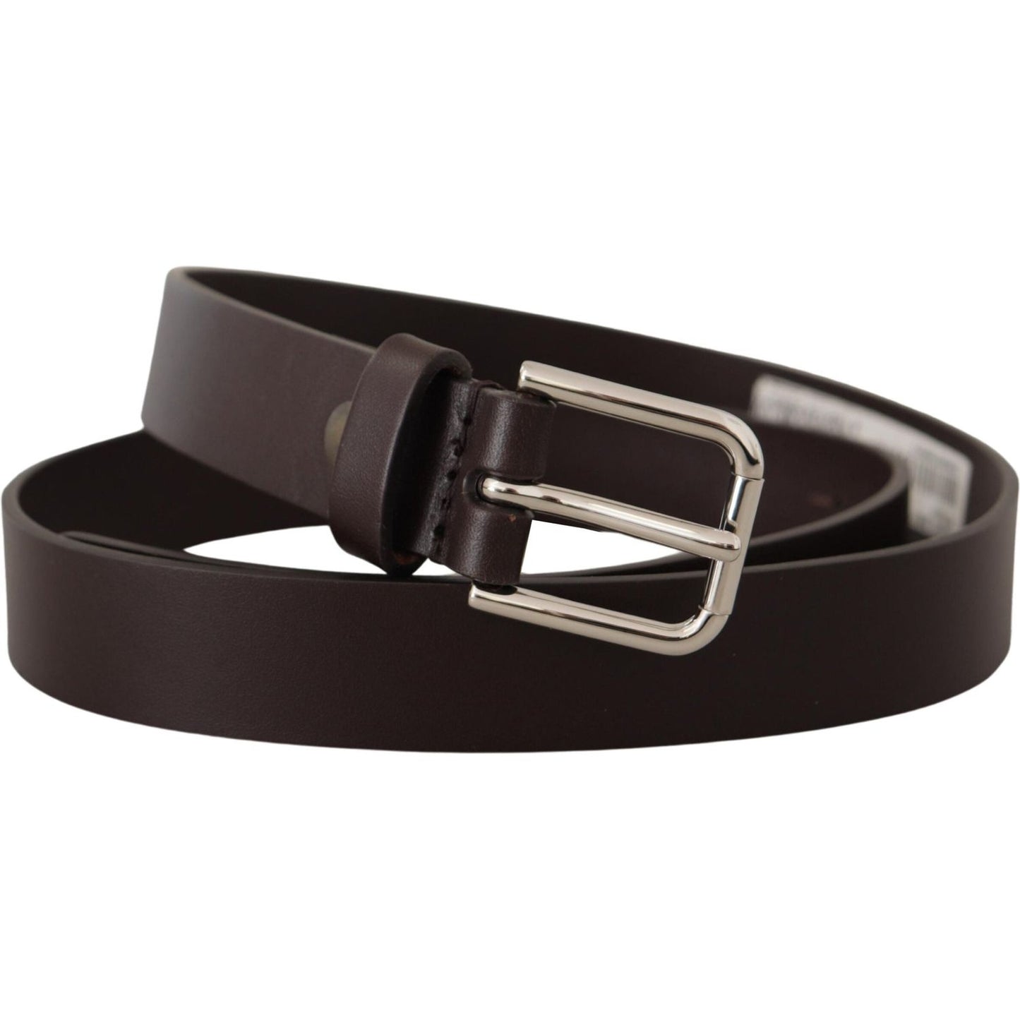 Elegant Leather Belt With Logo Buckle