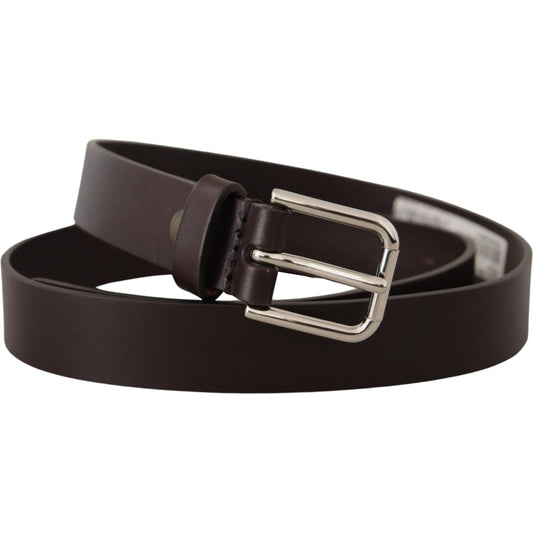 Elegant Leather Belt With Logo Buckle Dolce & Gabbana