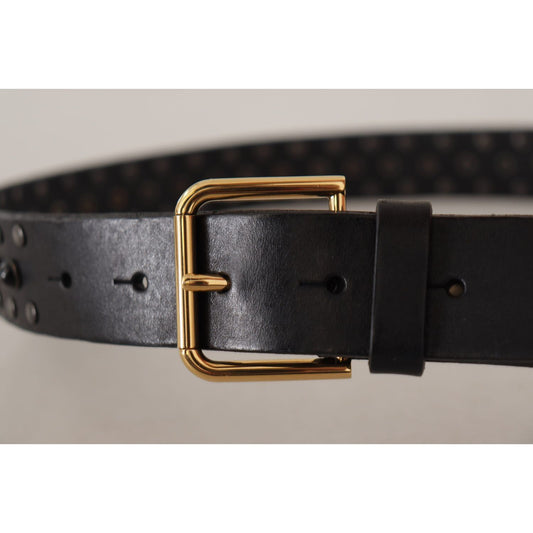 Elegant Leather Belt with Logo Engraved Buckle Dolce & Gabbana