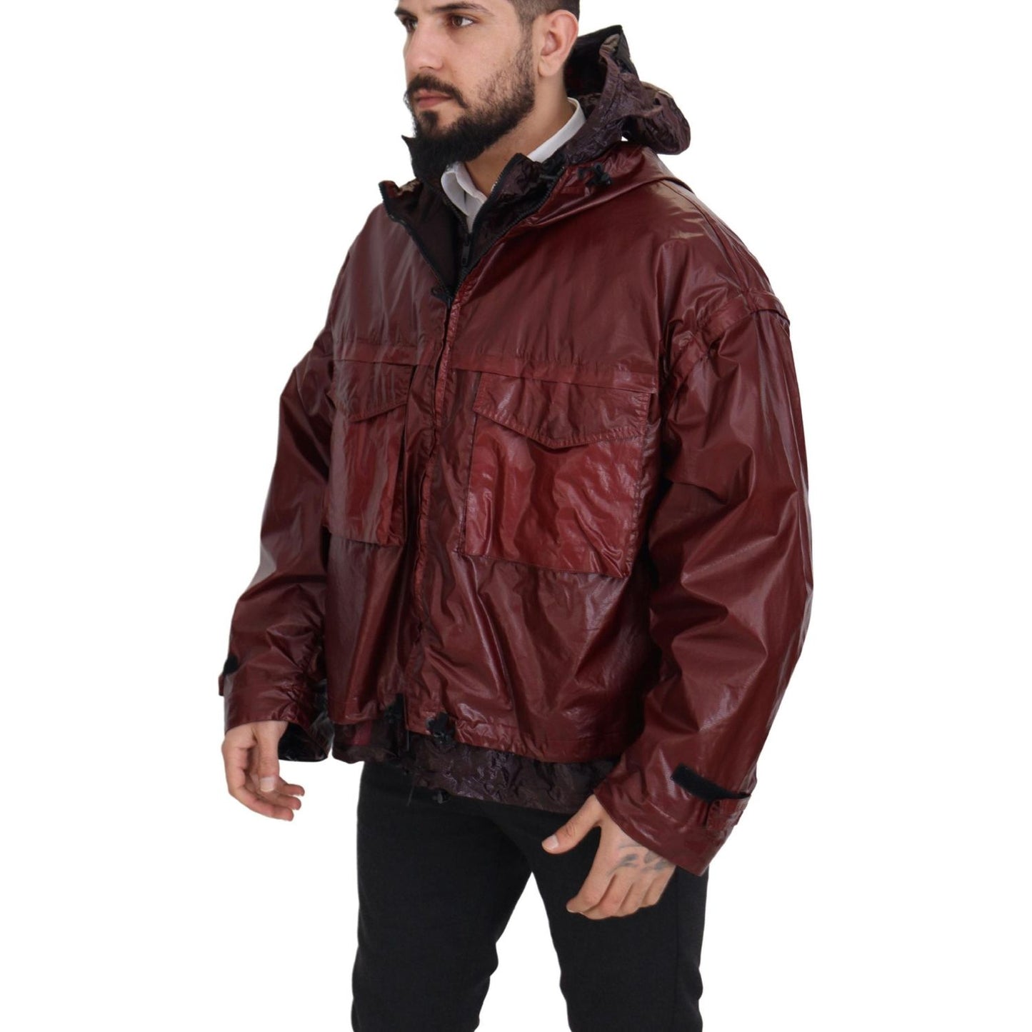 Dolce & GabbanaElegant Bordeaux Full Zip Hooded JacketMcRichard Designer Brands£1479.00