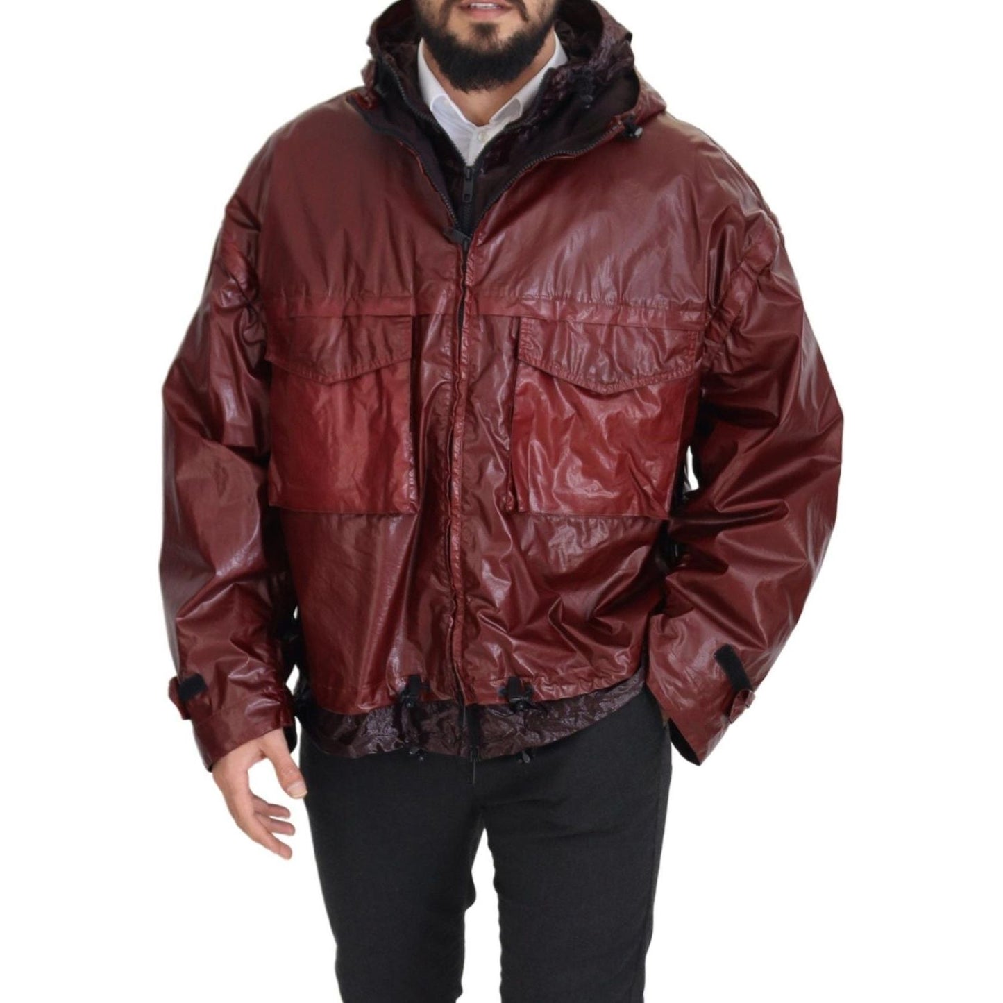 Dolce & GabbanaElegant Bordeaux Full Zip Hooded JacketMcRichard Designer Brands£1479.00